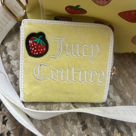 MAKE OFFER Viral Juicy Couture Yellow Satchel with Strawberry Design - Picture 3 of 6